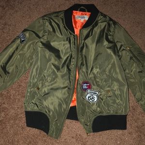 Green bomber jacket